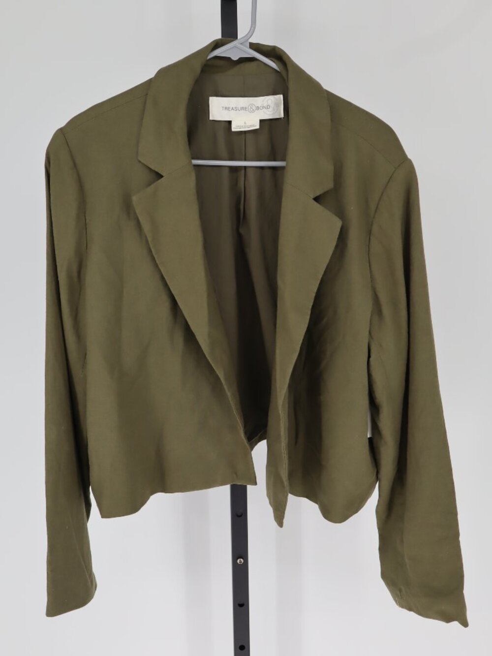 Treasure and Bond Linen Blend cropped Blazer Women's Size Large